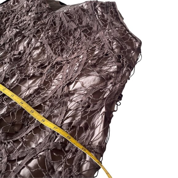 Modcloth RYU Brown Crochet Sleeveless Dress Boho Chic Fairycore SZ L - Picture 12 of 13